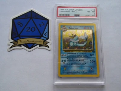 x1 1999 Pokemon Jungle Unlimited Vaporeon Holo #12 PSA 8 NM-MT TexasNerdGames - Image 1 of 4