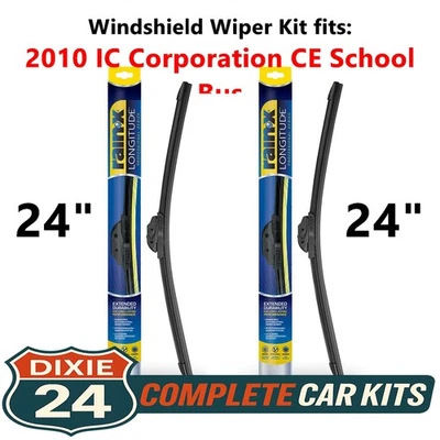 Rain-X Longitude Wiper Kit fits: 2010 IC Corporation CE School Bus (24" & 24") Foto 1 de 4