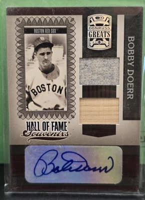 2005 Donruss Greats #HOFS-10 Bobby Doerr Hall of Fame Souv Signature Material - Image 1 of 2