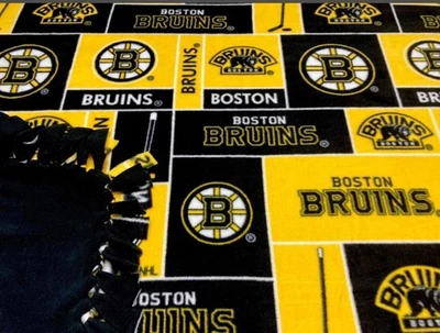 Boston Bruins  (New) Fleece Blanket-No Sew Fleece Blanket-Large - Image 1 of 4