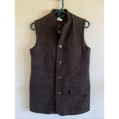 Breeches Vintage VTG Brown Tweed Wool Blend Waistcoat Equestrian Vest Mens Small - Image 1 of 4