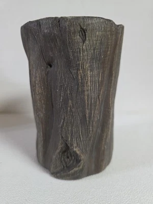 Aspen Cove 6" Candle Holder Wooden Log Design Christmas 2013 Holds 4" Pillar - Image 1 of 4