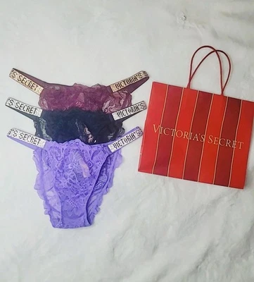 Paquete de 3 bikini Victoria Secrets correa brillante muy sexy de lujo, talla pequeña nuevo Foto 1 de 4