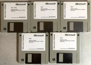 Microsoft Publisher 2.0 Original 5 x 3.5" Floppy Install Disks Assy: 164-051-189 - Picture 1 of 6