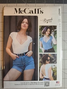 8407 MCCALLS PATTERN TOP BODYSUIT MISSES  SIZES  8 10 12 14 16   UNCUT - Picture 1 of 2