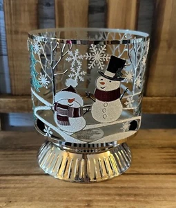 Bath & Body Works Happy Snowman Scene 3-Wick Candle Holder 2023 Winter Christmas - Picture 1 of 4