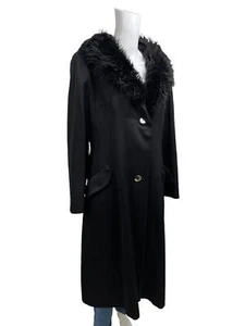 Lionel Norman Jacke Damen Vintage Übermantel Größe Medium 12 Schwarz Wolle EU40 - Bild 1 von 12
