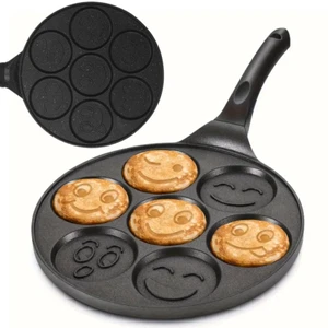 PFANNKUCHEN PFANNE, 7-KREIS-FORMEN, 27 CM PANCAKE PFANNE SPIEGELEI EIERPFANNE DE - Bild 1 von 12