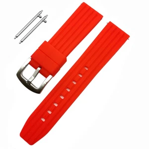 Quick Release Sports Waterproof Silicone Rubber Watch Strap Band 20mm 22mm 24mm - Picture 1 of 19