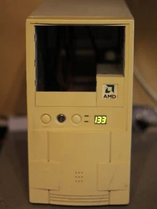 AT CASE Tower beige 90s retro MHz LCD w. PSU - Picture 1 of 14