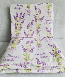 2pc BEDDING SET for bedside crib QUILT PILLOW filled crib provence lavender - Picture 1 of 1