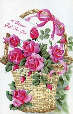 Tarjeta de regalo de boda pensativa, cesta de rosas de Popular Greetings +✉ Foto 1 de 4