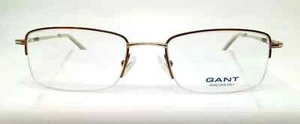 Marco de gafas de metal semi borde BRNGLD marrón dorado GANT G Clinton 57-19-145 RX - Imagen 1 de 3