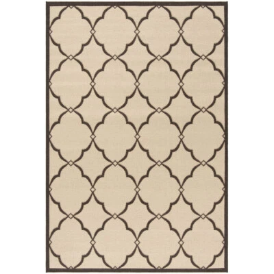 SAFAVIEH Indoor Outdoor BHS125U Beach House Creme / Brown Rug - Image 1 of 4