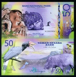 Malaysia, Bako Nationalpark, Sarawak, 50 Ringgit, Privatausgabe Polymer, 2019 F - Bild 1 von 1