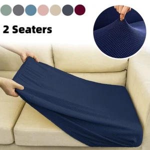 2 Seater Stretch Sofa Cushion Covers Couch Seat Non-Slip Slipcover Removable - Picture 1 of 68