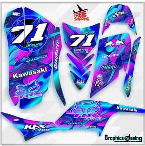 KAWASAKI KFX 700 - 2004 - 2009 FULL Graphics kit stickers decals ATV FREE SHIPP - Picture 1 of 7