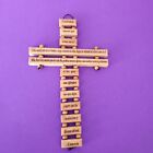 Croix en bois d'olivier de prière du Seigneur espagnol de Bethléem 9 pouces Cruz Padrenuestro