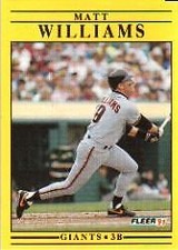 1991 Fleer San Francisco Giants Baseball Card #276 Matt Williams