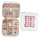  Travel Jewelry Case For Women Girls Initial Jewelry Box | Small White H