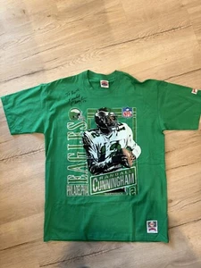 Vintage Philadelphia Eagles 90s NFL Nutmeg Mills Randall Cunnigham Shirt - XL - Picture 1 of 8