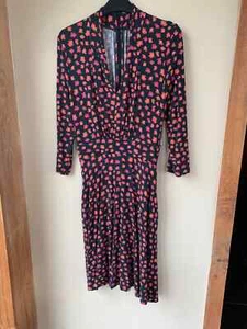 French Connection Jersey Fit and Flare Dress - Navy Floral , UK Size 8 - Picture 1 of 10