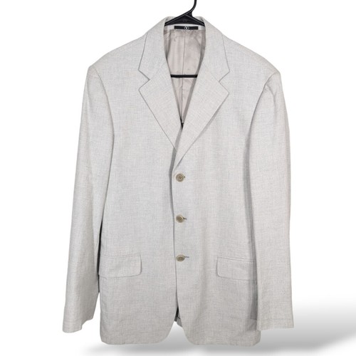 Giacca blazer uomo vintage Valentino Uomo 50 3 bottoni cotone grigio chiaro