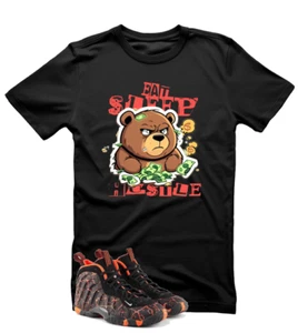 Gildan Shirt Mens Large Black Short Sleeve Eat Sleep Hustle RED Bear Graphic - Picture 1 of 1
