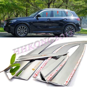 For BMW X5 2019-2023 Chrome Window Wind Visors Sun Rain Guard Vent Deflectors 6P - Picture 1 of 11