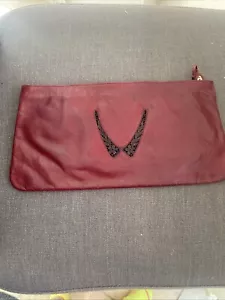 Vintage Nina Ladies Genuine Calfskin Burgandy Leather Handbag Made In Spain - Picture 1 of 19