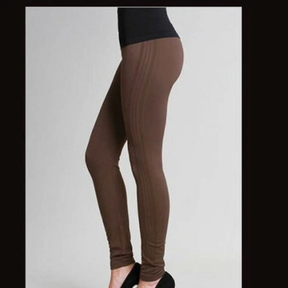 New Taupe Side Detail Seamless and Stretchy Leggings - Image 1 of 1