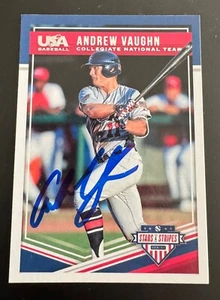 Andrew Vaughn Signed 2018 Panini Stars & Stripes USA RC Card White Sox - Picture 1 of 2