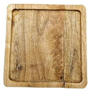 Tablett Mangoholz Holztablett Mango Holz Teller Deko braun hellbraun 24x24 cm - Bild 1 von 9