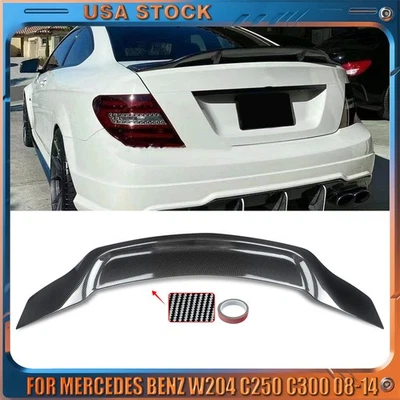 Carbon Fiber Look Rear Spoiler Wing For Mercedes Benz W204 C250 C300 2008-2014 Foto 1 de 4