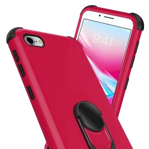 For iPhone SE 2020 /8/7/6/6S Case Ring Stand Hybrid Tuff Armor Rubber Cover Pink - Picture 1 of 7