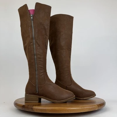 Nuevas botas de montar Mia Carsyn marrón hasta la rodilla con cremallera talla 4 M nuevas sin caja Foto 1 de 4