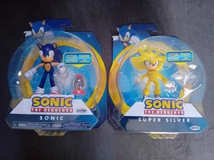 x2 Jakks Pacific Super Silver - Sonic The Hedgehog 4" Action Figure (New) - Picture 1 of 4