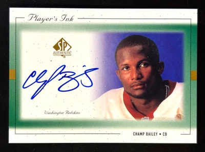 CHAMP BAILEY Rookie On-Card AUTO 1999 SP Authentic Player's Ink Green #CB-A HOF - Image 1 of 3