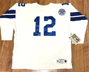 Roger Staubach RARE Signed Dallas Cowboys Champion Throwback Jersey - PSA /Dna - Picture 1 of 4