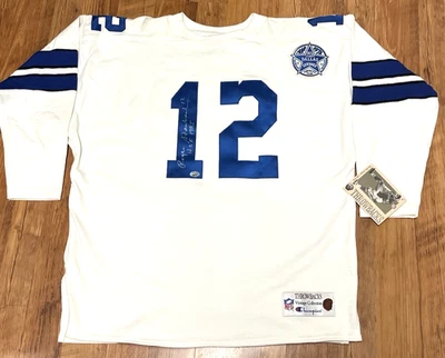 Roger Staubach RARE Signed Dallas Cowboys Champion Throwback Jersey - PSA /Dna - Image 1 of 4