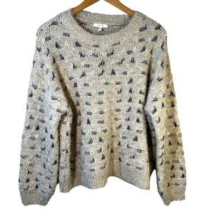 Maurices Tinsel Sparkle Stitch Chunky Knit Sweater Tan Size Small Fisherman Soft - Picture 1 of 10