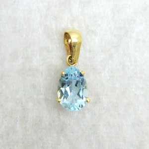 Colgante de topacio azul pera de oro de 18 quilates - Imagen 1 de 5