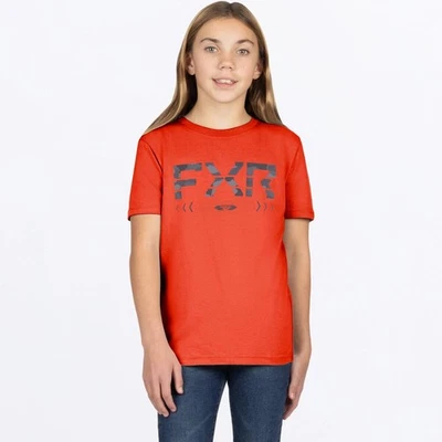 FXR Racing Youth Red Heather/Grey Camo Helium Premium T-Shirt 251536-2107-04 Foto 1 de 3