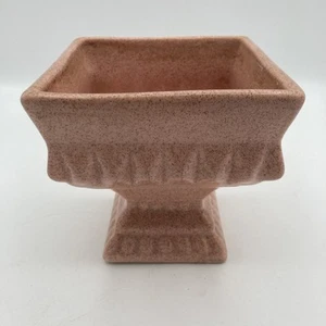 Pfaltzgraff Pedestal Pottery Flower Pot Planter Vase Square Pink Speckled 5” - Picture 1 of 10