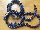Lapis lazuli semi precious blue stone wrap necklace bracelet Hematite Magnetic 