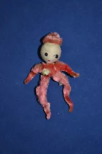 Figura de elfo de Navidad con cabeza de madera limpiador de pipas vintage - Imagen 1 de 5