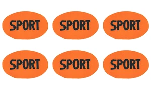Reflective Orange Oval Sport Patch Cut out Iron on Sew on (2" in) Lot of 6 - Picture 1 of 3