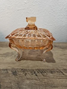 De colección Depresión Vidrio Piano Caramelo Plato Pata Curvada Pata Baratija Caja - Imagen 1 de 11