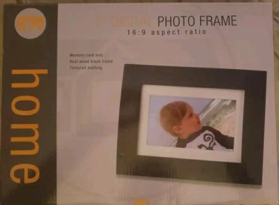 Real Wood Matted Digital Photo Frame Memory SD Card  Black Real Wood NIB 7" - Image 1 of 2