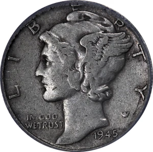 1945-S Mercury Dime 10c - Nice Strike - ICG VF30 - Picture 1 of 4